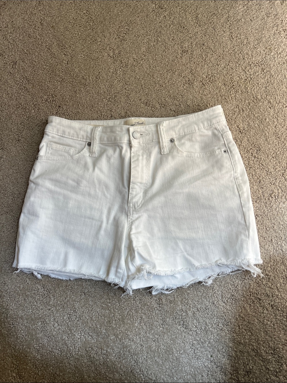 Universal Thread White Frayed Hem Denim Shorts